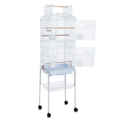 Open Play Top Bird cage with Rolling Stand for Cockatiel Sun Conure Parakeet (White) - Image 3