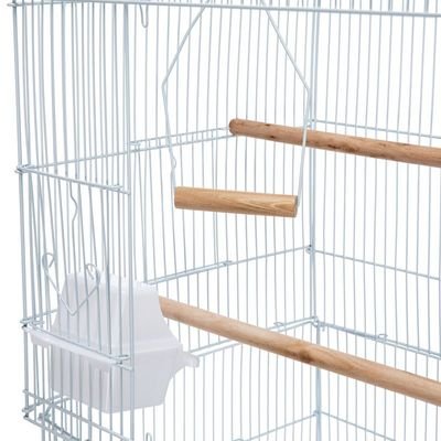 Open Play Top Bird cage with Rolling Stand for Cockatiel Sun Conure Parakeet (White) - Image 5