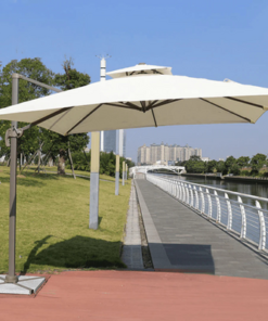 Noorshade Solar Powered LED Outdoor Umbrella for Garden & Patio (Off White) - Image 4