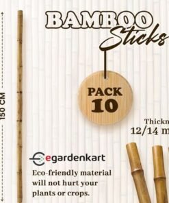 Bamboo Sticks for Plants - 150 Cm, 10 Pcs | Garden Sticks for Strong Support | Long Plant sticks for Plant Support Stakes (Slim, 10pcs, 150cm) - Image 3
