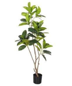Artificial Rubber Plant, Faux Plant with Flexible Stems, Green Leaves, Simulated Trunk & Pot, Maintenance-Free & Long-Lasting Fake Tree, Waterproof & Odorless Fake Plant for Event Decor (170cm) - Image 3