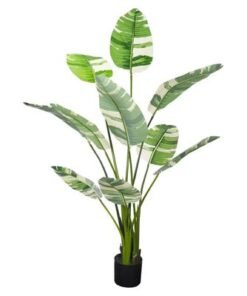 Artificial Banana Faux Plants, 145cm Ultra-Realistic Tropical Foliage Green Leaves Fake Plants with Flexible Stems, Fade-Proof, Pet-Friendly & Maintenance-Free Faux Trees Indoor Outdoor Decor - Image 3