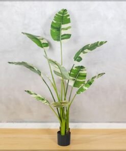 Alternative view of Artificial Banana Faux Plants, 145cm Ultra-Realistic Tropical Foliage Green Leaves Fake Plants with Flexible Stems, Fade-Proof, Pet-Friendly & Maintenance-Free Faux Trees Indoor Outdoor Decor