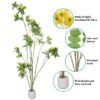 Artificial Moringa Tree, Faux Plant with Realistic Silk Green Leaves, Simulated Trunk & Pot, Waterproof, Odorless Fake Plant, Maintenance-Free & Long-Lasting Fake Tree for Event Decor (Yellow)