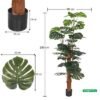 Artificial Monstera Plant, Faux Plant with Flexible Green Leaves, Stems, Simulated Trunk & Pot, Waterproof, Odorless, Maintenance-Free & Long-Lasting Fake Tree for Home Event Decor (180cm)