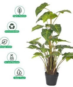 Monstera Faux Plant, Nearly Natural Artificial Plants with Pots & Green Leaves, Waterproof, Fade-Resistant Fake Plants, Pet-Friendly & Maintenance-Free Fake Tree for Home Event Decor (DG)