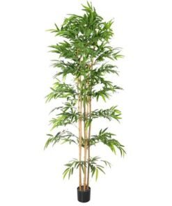 Artificial Bamboo Plant, Realistic Faux Plants Green Leaves with Clear Leaf Texture, Waterproof, Fade-Resistant, Pet-Friendly & Maintenance-Free Fake Tree for Home Office Event Decor (230cm) - Image 3