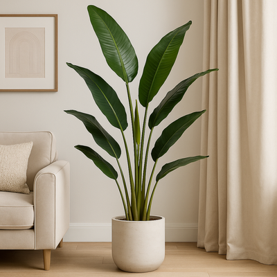 190 cm Artificial Bird of Paradise Plant Lush Indoor Tropical Decor for Living Room, Bedroom & Office (Without Pot) - Image 2