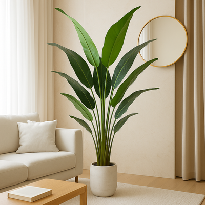 190 cm Artificial Bird of Paradise Plant Lush Indoor Tropical Decor for Living Room, Bedroom & Office (Without Pot) - Image 3
