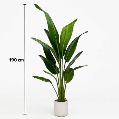 190 cm Artificial Bird of Paradise Plant Lush Indoor Tropical Decor for Living Room, Bedroom & Office (Without Pot)