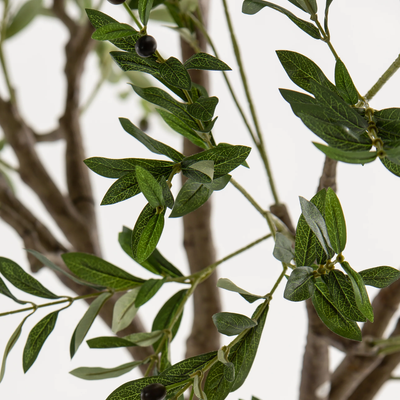 Large 220cm Luxury Artificial Olive Plant with Natural Textured Trunk (Without Pot)