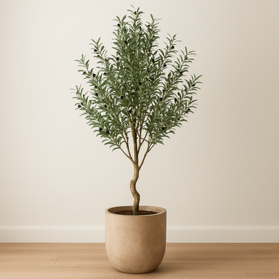 Large 180cm Luxury Artificial Olive Plant with Natural Textured Trunk (Without Pot) - Image 2
