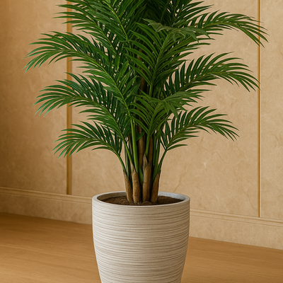 Modern Textured Ceramic Planter Pot Striped Design for Indoor Home & Office Décor (Big) - Image 3