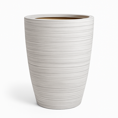 Modern Textured Ceramic Planter Pot Striped Design for Indoor Home & Office Décor (Big) - Image 5