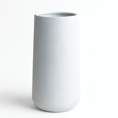 Premium 30x80 cm Tall White Textured Planter Modern Decor Pot - Image 5