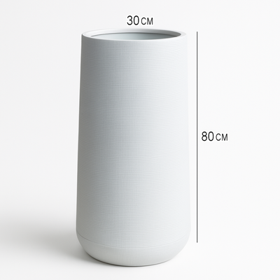Premium 30x80 cm Tall White Textured Planter Modern Decor Pot