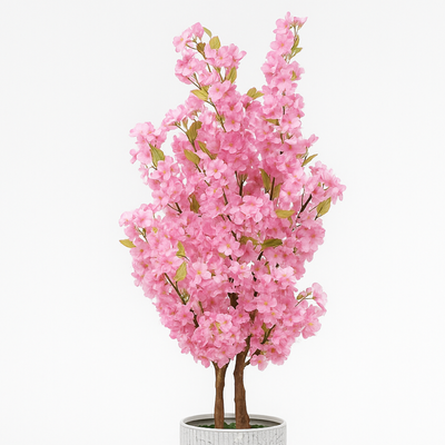 150cm Artificial Cherry Blossom Plant Luxury Pink Sakura Tree With Natural Wood Trunk (Without Pot) - Image 3