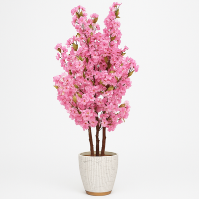 150cm Artificial Cherry Blossom Plant Luxury Pink Sakura Tree With Natural Wood Trunk (Without Pot) - Image 4