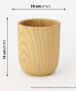 Ceramic Textured Wood-Grain Planter Pot Premium Indoor Décor (19x19cm)