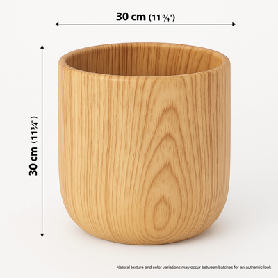 Ceramic Textured Wood-Grain Planter Pot Premium Indoor Décor(30x30cm) - Image 5