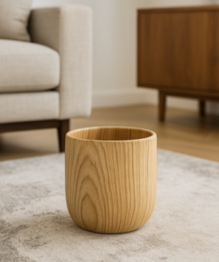 Alternative view of Ceramic Textured Wood-Grain Planter Pot Premium Indoor Décor(30x30cm)
