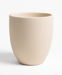 Textured Premium Beige Ceramic Planter Pot (20x23)