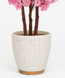 Textured White Ceramic Planter Pot Premium Indoor Plant Pot (37x47cm)