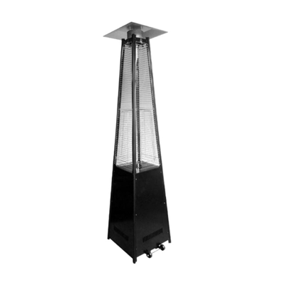 Wooden Twist Pyramid Gas Heater with Wheels, Outdoor Heating Solution with Adjustable Flame (Silver) - Image 3