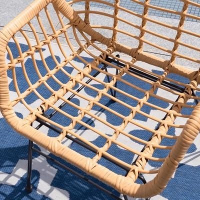 Bistro Balcony Set of 2 Chairs with Table, Weather-Resistant All-Weather Wicker for Patio, Garden & Terrace (White) - Image 3
