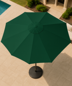 LuxeShade Green Outdoor Patio Round Umbrella with Waterproof Canopy & Steel Frame for Garden, Balcony & Poolside - Image 3