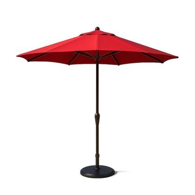 LuxeShade Red Outdoor Patio Round Umbrella with Waterproof Canopy & Steel Frame for Garden, Balcony & Poolside - Image 3
