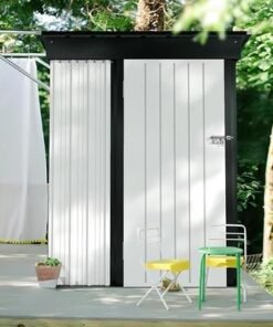 Alternative view of Egardenkart Outdoor Storage Shed Metal - White, 5x3 Ft | Garden Shed with Lockable Door | Outdoor Storage Cabinet for Garden Storage | Outdoor Shed Storage (With Installation)