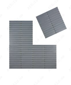 Alternative view of Aurora Strips Series Slate Grey Matt Long Strip Glazed Porcelain Mosaic