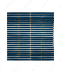 Aurora Strips Series Steel Blue Glossy Long Strip Kiln Vary Porcelain Mosaic