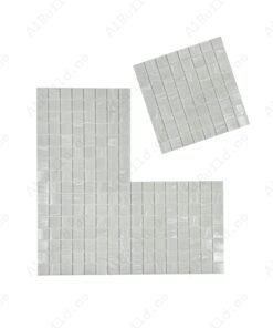 Alternative view of Glacial Artistry White Hand Drawing Glass Mosaic – Elegant & Durable