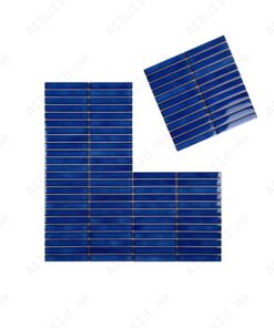 Alternative view of Aurora Strips Series Klein Blue Glossy Long Strip Kiln Vary Porcelain Mosaic