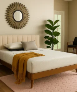 Mid-Century Modern Fabric Bed
