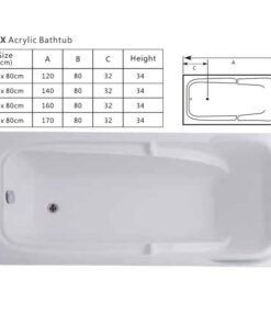 Alternative view of Relax acrylic bathtub size 120cm to 170cm