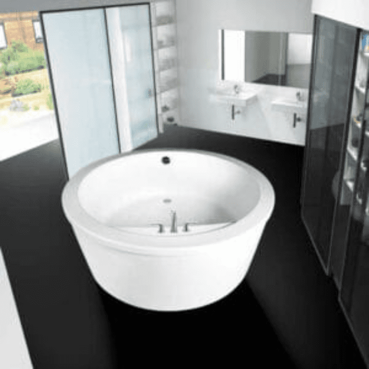 Fairmont circle freestanding bathtub (150cm dia) with whirlpool jacuzzi – luxe relaxation