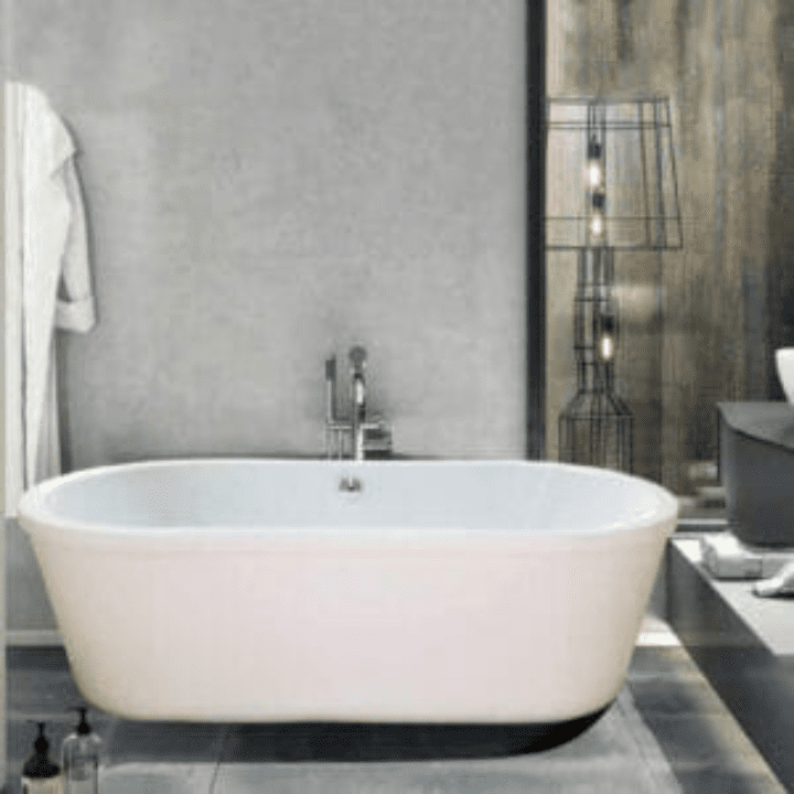 Fortress freestanding acrylic bathtub with whirlpool jacuzzi – 190cm x 90cm x 40cm for ultimate relaxation