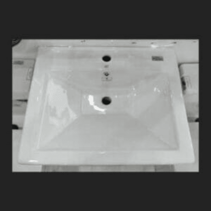 White pedestal washbasin dimensions 610x500x850mm - Image 2