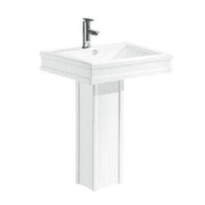 White pedestal washbasin dimensions 610x500x850mm