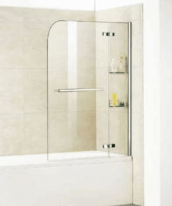 Spjz-2 chrome bathtub screen – dimensions: 90×140, 6mm tempered glass