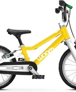 Woom GO 2 Kids' Pedal Bike, 14-inch Lightweight Aluminum Bicycle for Ages 3-4.5 Years, Easy Transition from Balance Bike, Child-Specific V-Brakes & Safety Features