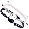 HY Best Friend Bracelets for 2 Matching Yin Yang Adjustable Cord Bracelet for Bff Friendship Relationship Boyfriend Girlfriend Valentines Gift