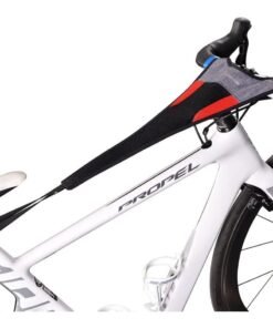 SOLARAE Bicycle Trainer Sweat Net Frame Guard Absorbs Sweat Black Red