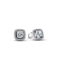 PANDORA Square Halo Stud Earrings