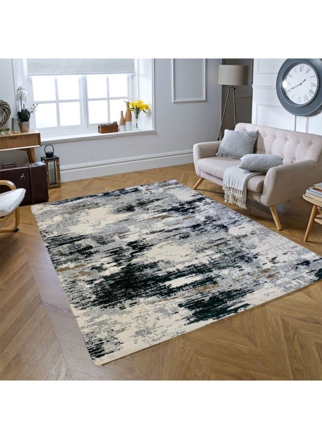 Handpicked Furniture Abstract Blue Rug, Ultra Soft Area Carpets For Bed Room, Living Room, And Dining Room, Antislip Floor Carpets, Easy To Clean, Made In Turkey, Rectangle
