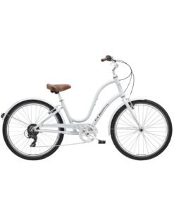 Electra Bicycle Company Electra Townie Original 7D Step-Thru Cruiser Bike, Women's, Pewter, 7-Speed Gears, Flat Foot Technology