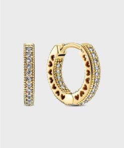 PANDORA PavÃ Heart Hoop Earrings